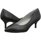 Negro Polipiel 6,5 cm KITTEN-01 zapatos de salón tallas grandes