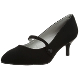 Negro Polipiel 6,5 cm KITTEN-03 zapatos de salón tallas grandes