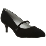 Negro Polipiel 6,5 cm KITTEN-03 zapatos de salón tallas grandes