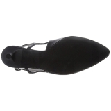 Negro Polipiel 6 cm KITTEN-02 zapatos de salón tallas grandes