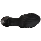 Negro Polipiel 7,5 cm DIVINE-435 sandalias tallas grandes