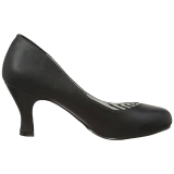 Negro Polipiel 7,5 cm JENNA-01 zapatos de salón tallas grandes