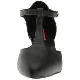 Negro Polipiel 8 cm DIVINE-415W Zapatos de Salón para Hombres