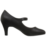 Negro Polipiel 8 cm DIVINE-440 zapatos de salón tacón bajo