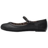 Negro Polipiel ANNA-02 zapatos de bailarinas tallas grandes