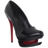 Negro Rojo 15 cm BLONDIE-685 Stiletto Zapatos Tacón de Aguja