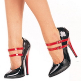 Negro Rojo 15 cm DOMINA-442 Zapatos de tacón altos mujer
