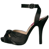 Negro Satinado 12,5 cm EVE-01 sandalias tallas grandes