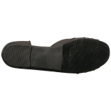Negro Satinado ANNA-03 zapatos de bailarinas tallas grandes