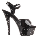 Negro Strass 15 cm STARDUST-609 Zapatos de tacón altos mujer