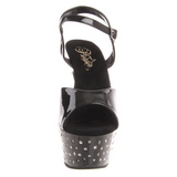 Negro Strass 15 cm STARDUST-609 Zapatos de tacón altos mujer
