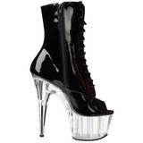 Negro Transparente 18 cm ADORE-1021 botines con suela plataforma mujer
