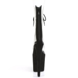 Negro Transparente 20 cm FLAMINGO-800-34FS botines de pole dance