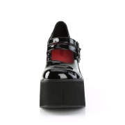 Negro Vegano 11,5 cm DEMONIA KERA-08 zapatos de salón mary jane plataforma