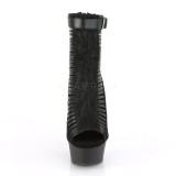 Negro Vegano 15 cm DELIGHT-600-27LC botines de tobillo punta abierta