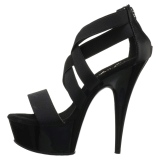 Negro banda elástica 15 cm DELIGHT-669 calzado pleaser con tacón de mujer