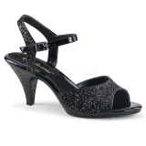 Negro brillo 8 cm BELLE-309G Zapatos para travestis