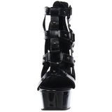 Negro gladiador 15 cm DELIGHT-682 Zapatos de Tacón Alto