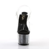 Negro purpurina 18 cm Pleaser ADORE-708G Zapatos con tacones pole dance