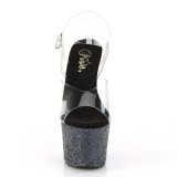 Negro purpurina 18 cm Pleaser SKY-308LG Zapatos con tacones pole dance