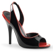Negro zapato de salón slingback peep toe 13 cm