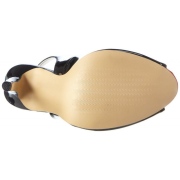 Negro zapato de salón slingback peep toe 13 cm SEXY-08