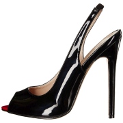 Negro zapatos slingback tacones 13 cm SEXY-08