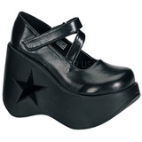 Negros 13,5 cm DYNAMITE-03 lolita zapatos góticos calzados con cuña alta