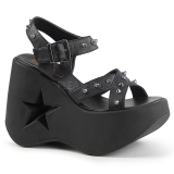 Negros 13 cm Demonia DYNAMITE-02 lolita zapatos sandalias con cuña alta