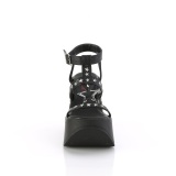 Negros 13 cm Demonia DYNAMITE-12 emo zapatos sandalias con cuña alta