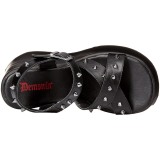 Negros 13 cm DemoniaCult DYNAMITE-02 lolita zapatos sandalias con cuña alta