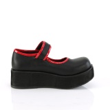 Negros 6 cm SPRITE-01 emo maryjane zapatos con hebilla ancha