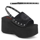 Negros 9 cm Demonia FUNN-32 zapatos plataforma lolita emo