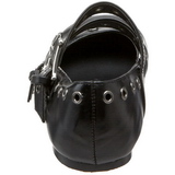 Negros DAISY-03 góticos zapatos de bailarina planos tacón