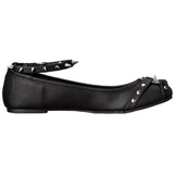 Negros Mate STAR-23 góticos zapatos de bailarina planos tacón