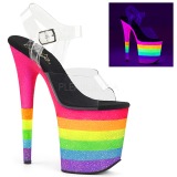 Neon arco iris 20 cm FLAMINGO-808UVRB Zapatos de pole dance