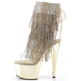 Oro 18 cm ADORE-1017RSF botines con flecos de mujer tac�n altos