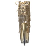 Oro 18 cm ADORE-1017RSFT botines con flecos de mujer tacn altos