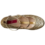Oro Brillo 10 cm QUEEN-01 zapatos de salón tallas grandes