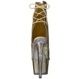 Oro brillo 18 cm ADORE-1018G botines con suela plataforma mujer