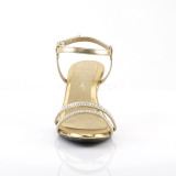 Oro piedras strass 8 cm BELLE-316 Zapatos para travestis