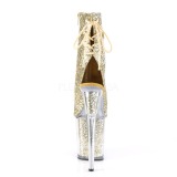 Oro purpurina 20 cm FLAMINGO-1018G botines de pole dance