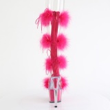 Pink 18 cm ADORE-728F sandalias de tacn con plumas pole dance