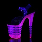 Pink 20 cm FLAMINGO-808UVLN Sandalias Mujer Plataforma Neon