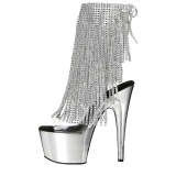 Plata 18 cm ADORE-1017RSF botines con flecos de mujer tac�n altos