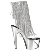 Plata 18 cm ADORE-1017RSF botines con flecos de mujer tac�n altos