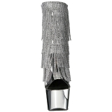 Plata 18 cm ADORE-1017RSF botines con flecos de mujer tac�n altos