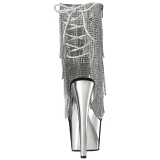 Plata 18 cm ADORE-1017RSF botines con flecos de mujer tac�n altos