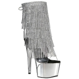 Plata 18 cm ADORE-1017RSF botines con flecos de mujer tac�n altos