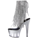 Plata 18 cm ADORE-1017RSFT botines con flecos de mujer tac�n altos